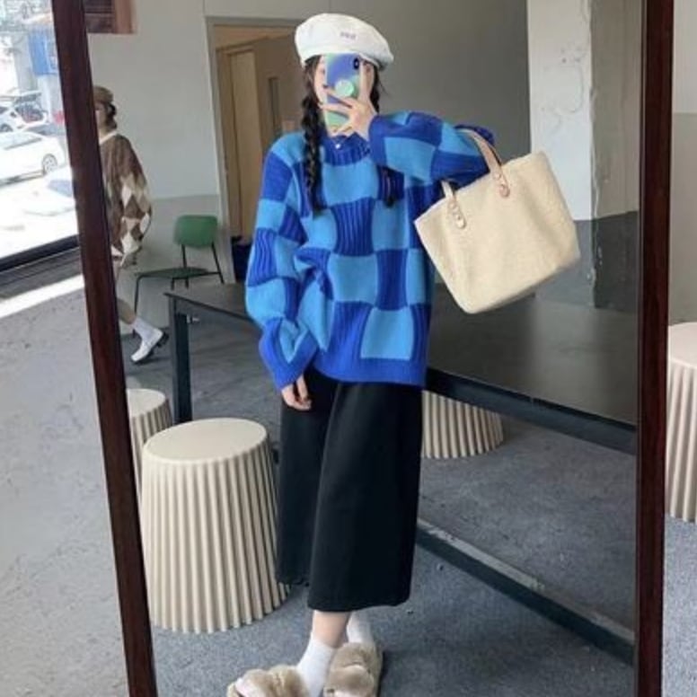トップス カットソー ニットソー セーター 袖あり 長袖 ブルー グリーン ブラック 2XL かわいい 大人可愛い 上品 きれいめ おしゃれ 主役級 存在感 春 秋 冬 10代 20代 30代 個性的