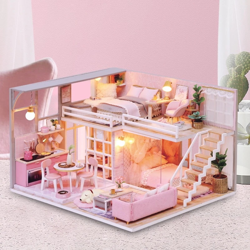 Diy キャビン小さな家小さなヴィラ退屈を和らげるためのモデル建物女性ミニ世界プリンセスルーム期間限定で30％オフの価格です