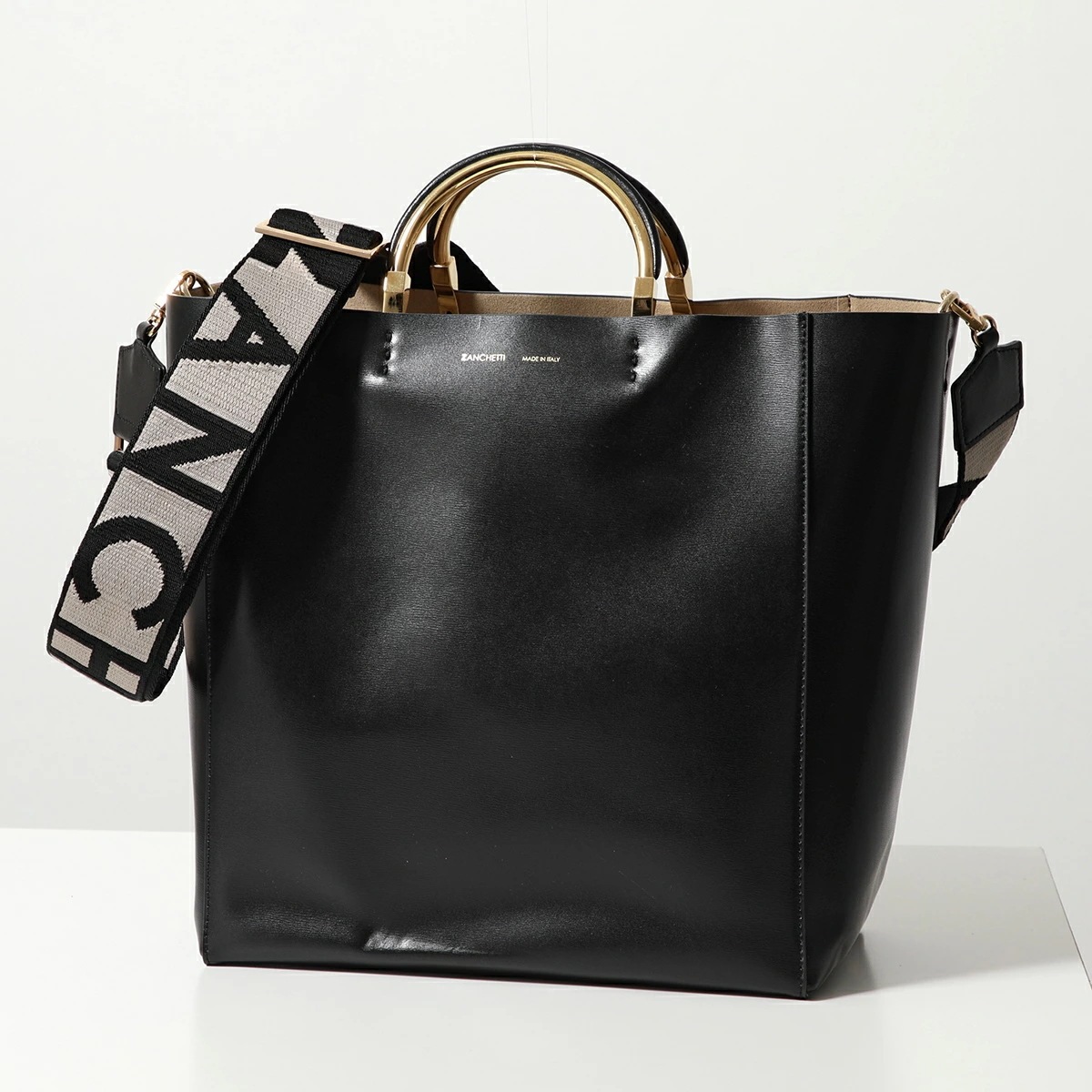 ZANCHETTI ザンケッティ トートバッグ HANDLE SHOPPER ハンドル ショッパー HSHO 723 レディース レザー ハンドバッグ ショルダーバッグ 鞄 010/NERO