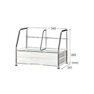 トヨダプロダクツ ブックスタンド レターケース付 W350mm ホワイト LCST-2BS 1台