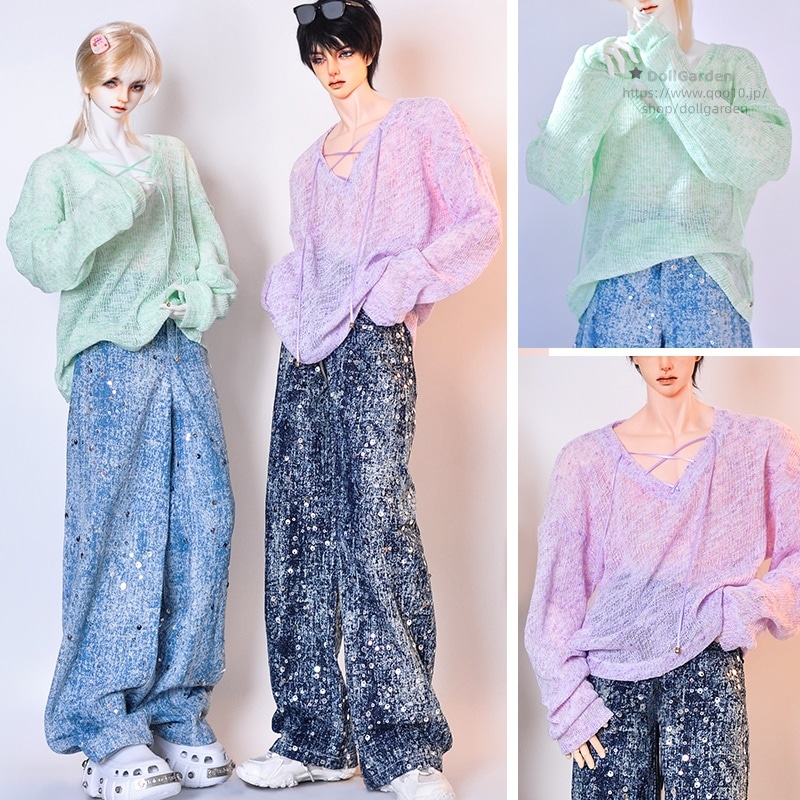 BJD ドール 服 70cm 73cm 75cm スパンコールジーンズ LOONGSOUL70/73/ID75/HID/YC77/am77サイズ球体関節人形用衣装
