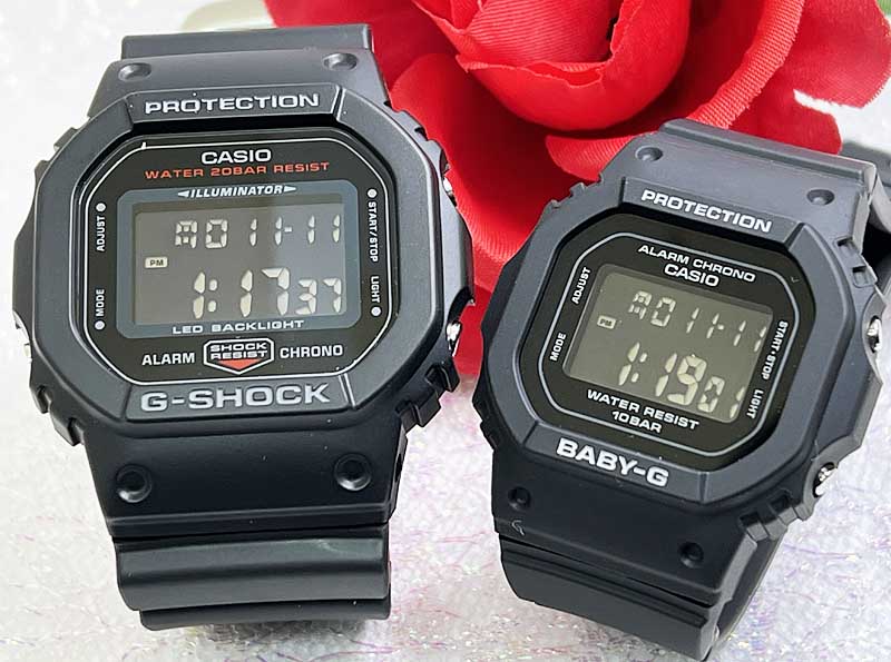 電池式 恋人たちのGショック ペアウオッチ G-SHOCK BABY-G カシオ 2本セット DW-5600UHR-1 BGD-565-1JF デジタル お揃い g-shock 人気 婚約