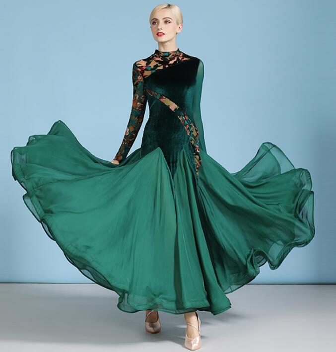 ダンスウェア 社交ダンス モダン衣装 レディース ロング丈ワンピース レッスン着 フラメンコ パーティー 舞台 優雅 スレンダー 社交ダンス衣装 社交ダンスドレス モダンドレス 練習着 社交ダンス 競