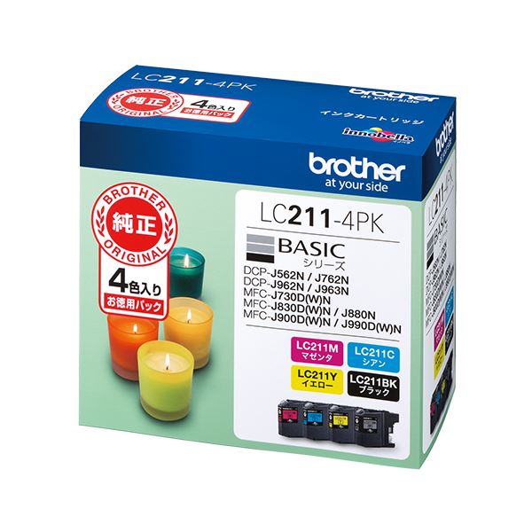 ブラザーインクカートリッジ 4色パック LC211-4PK 5,343円