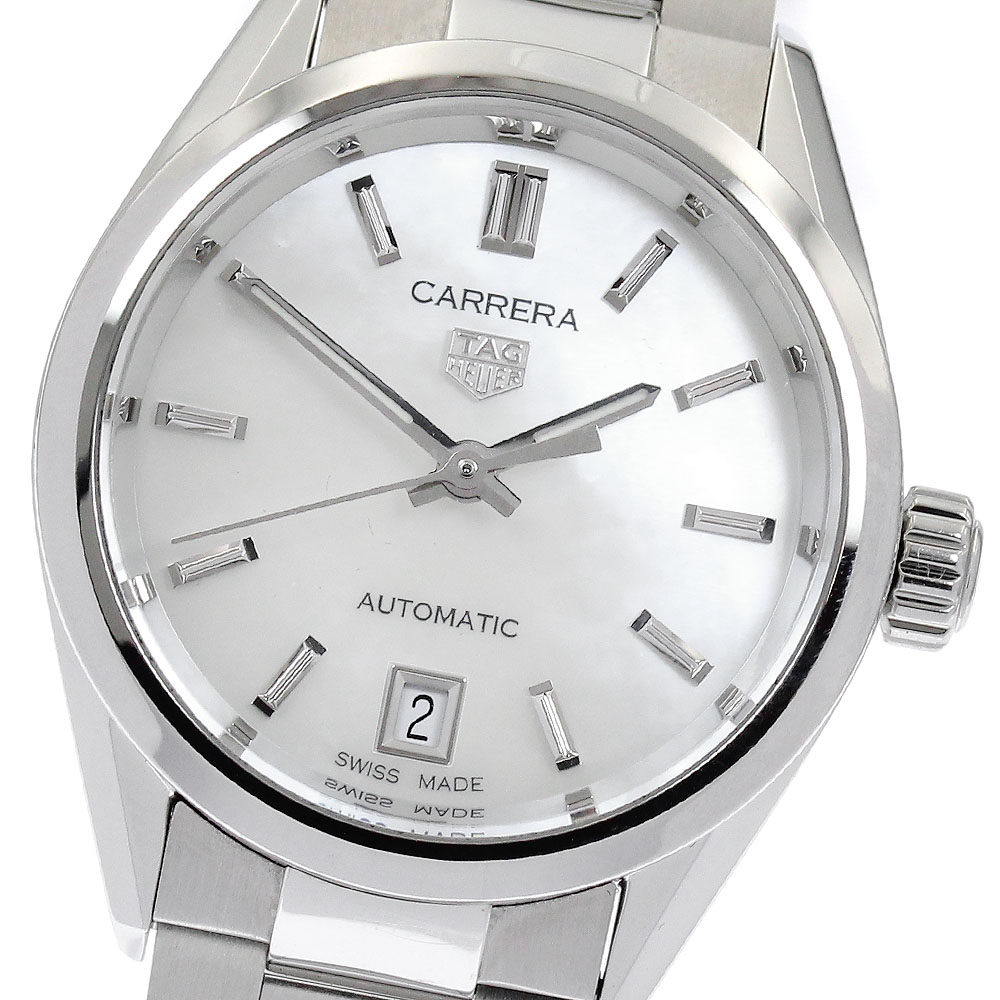 タグホイヤー TAG HEUER WBN2410 カレラ キャリバー9 デイト シェル文字盤 自動巻き レディース _897481【中古】