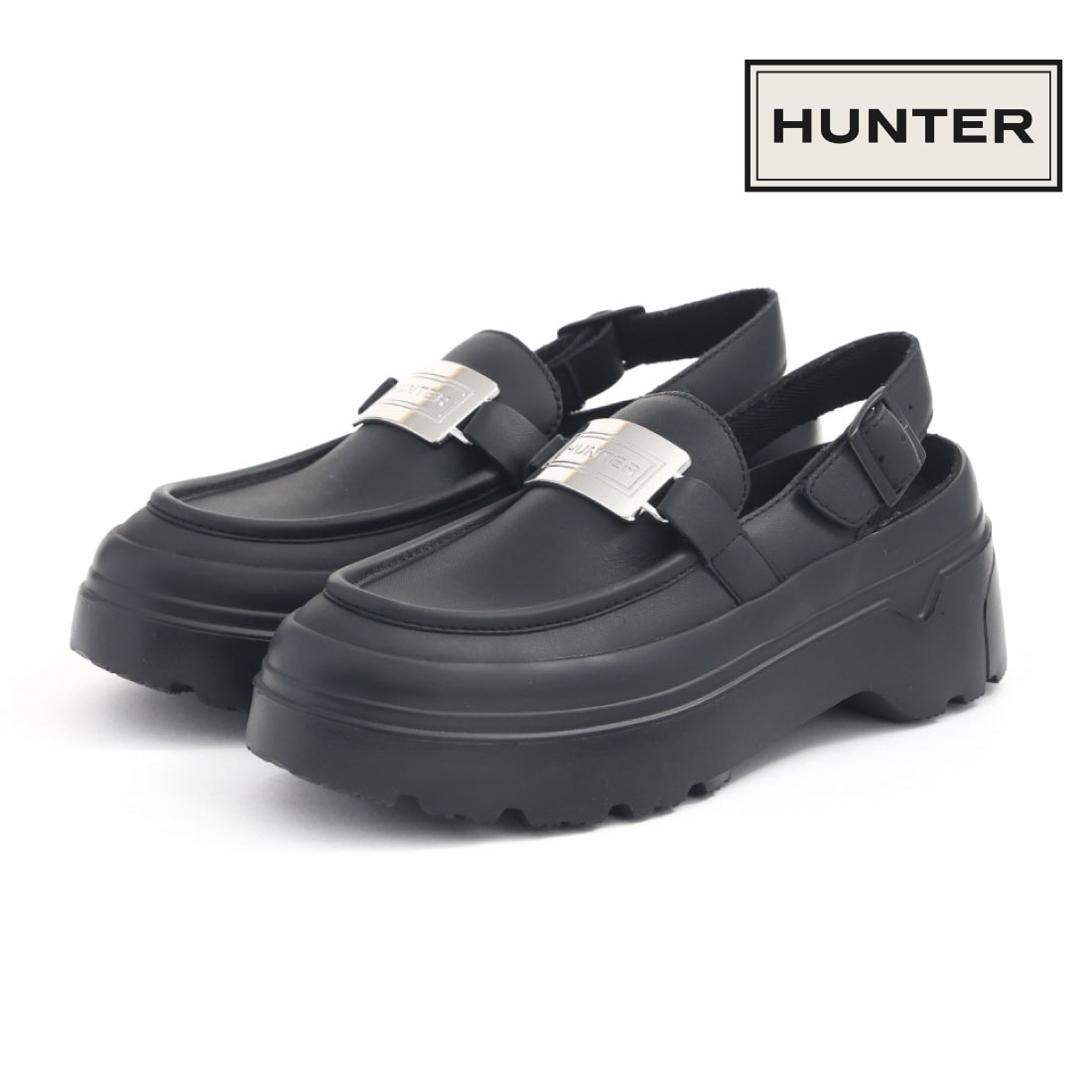 レディース ローファー リファインド フラットフォーム メタル ヒール ストラップローファー WFF3102LEA ストラップ 耐水 レザー 厚底 チャンキーソール 軽量 軽い 正規品