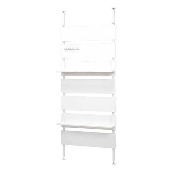 突っ張りウォールラック ホワイト・幅80×奥行21.5×高さ200265cm KTR-3148WH