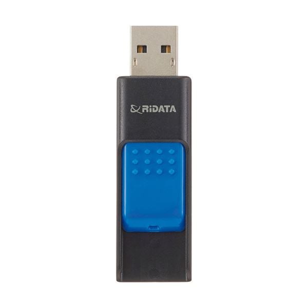 100%正規品 （まとめ） RiDATA ラベル付USBメモリー32GB ブラック/ブルー RDA-ID50U032GBK/BL 1個 10セット その他PC用アクセサリー