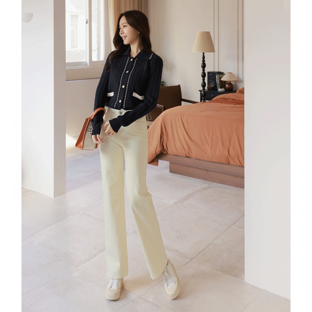 Click & Funny [起毛] パーフェクトデイリーストレートコットンパンツ [SMLXLサイズ]