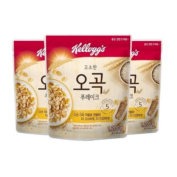 ケロッグ 香ばしい五穀フレーク 1200g 3個
