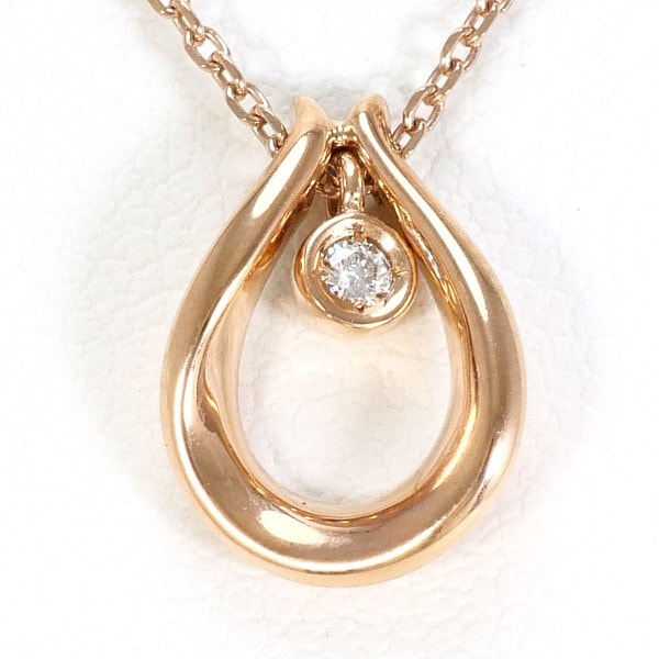 スタージュエリー K10PG ネックレス ダイヤ 0.01 約40cm ジュエリー 中古