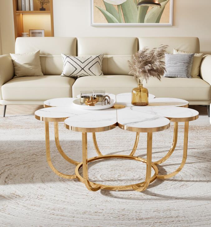 花の形をしたセンターテーブル モダンなコーヒーテーブルリビングルームの家具　センターテーブル