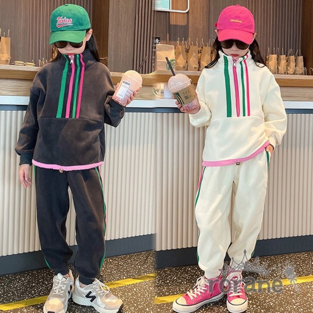 ロラネ 冬の起毛子供上下セット