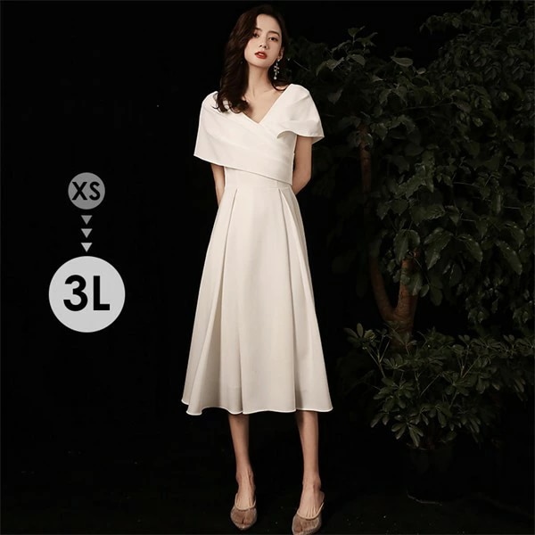 パーティードレス 大人 ピアノ発表会 ドレス 演奏会 ミモレ丈ドレス 袖あり 結婚式 大きいサイズ ミモレ丈 ファスナー お呼ばれ フォーマル 20代 30代 可愛い da050c6c6m6 14,404円