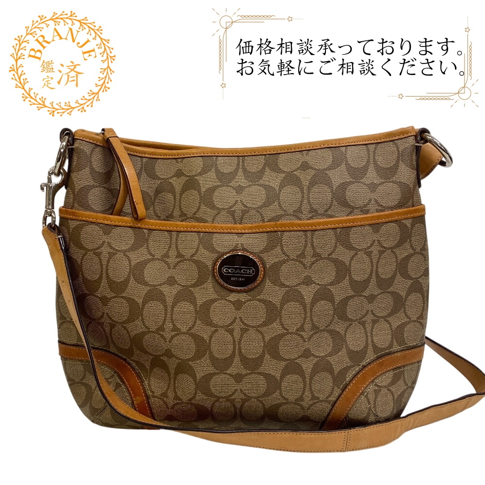 19822 シグネチャー PVC ショルダーバッグ ブラウン ブランド