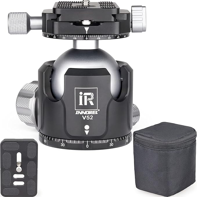 自由雲台 ボール雲台 微動雲台 Vシリーズ 低重心 耐荷重最大30kg ボールヘッド直径 52ｍｍ 強化 CNC アルミ合金 三脚 一脚 一眼レフ 撮影 DSLR ビデオカメラ用 360度回転 パノラ 9,450円