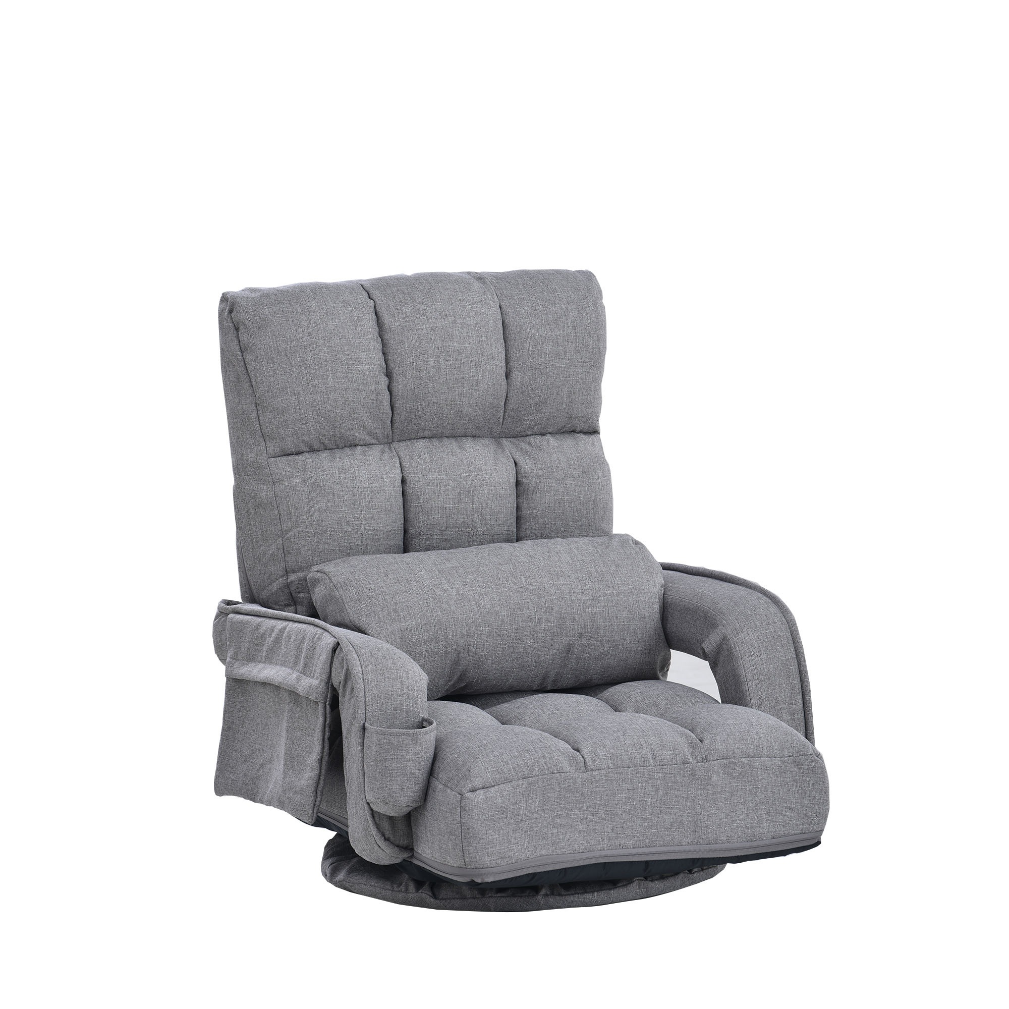 【国内発送.送.料.無.料！】回転式座椅子 肘掛け ハイバック 座いす リクライニング 1人掛けソファー フロア ソファー リラックスチェア 折りたたみ リクライニングチェアー ファブリック 座イス