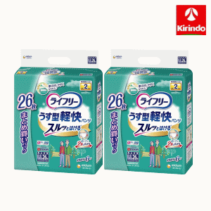 【2個セット】ユニ・チャーム ライフリー うす型軽快パンツ LLサイズ 26枚入り