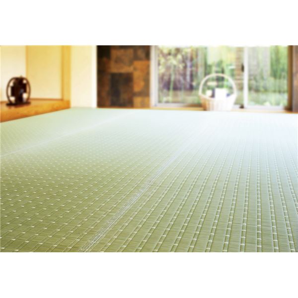 国産い草 上敷き/ラグマット 江戸間8帖 ナチュラル 日本製 縁：綿100％ 吉兆 きっちょう リビング ダイニング