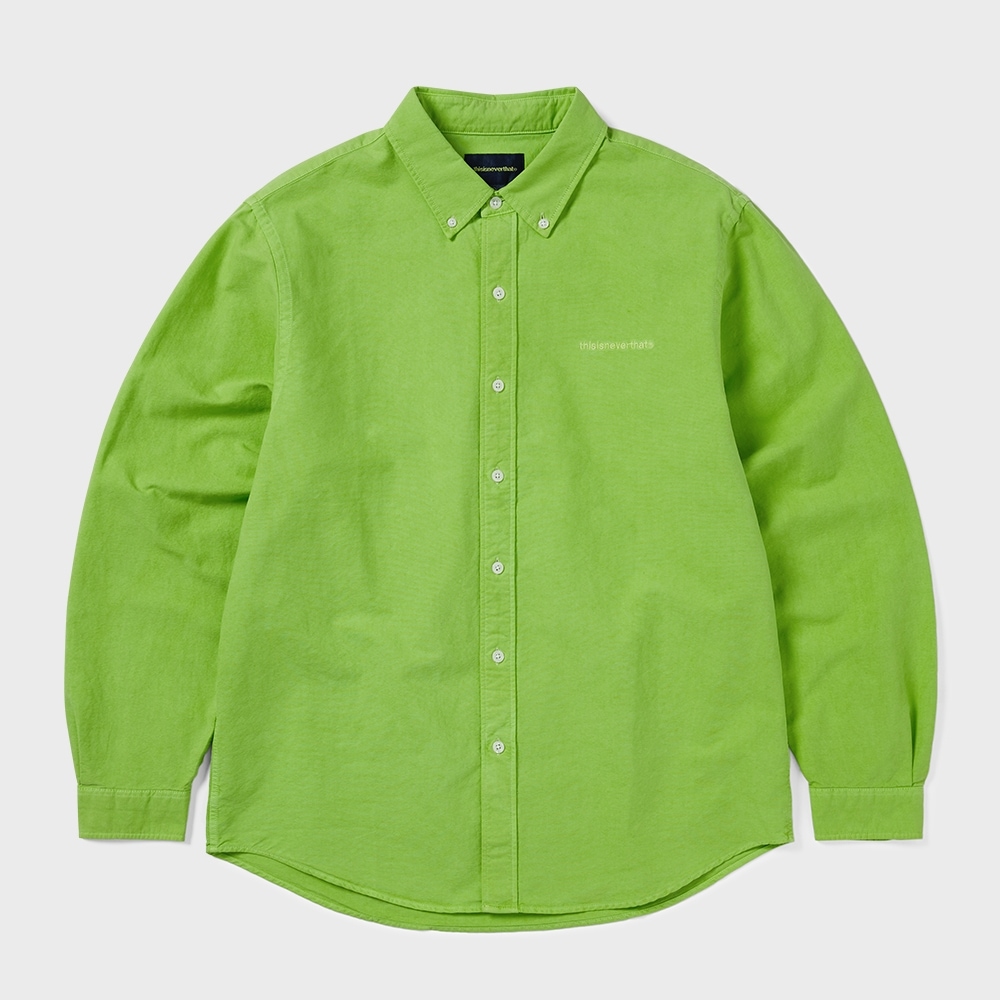 ディス・イズ・ネヴァー・ザット・オーバーダイド T-ロゴオックスフォードシャツグリーン