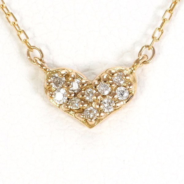 K18 18金 PG ピンクゴールド ネックレス ダイヤ 0.05 約41cm ジュエリー 中古