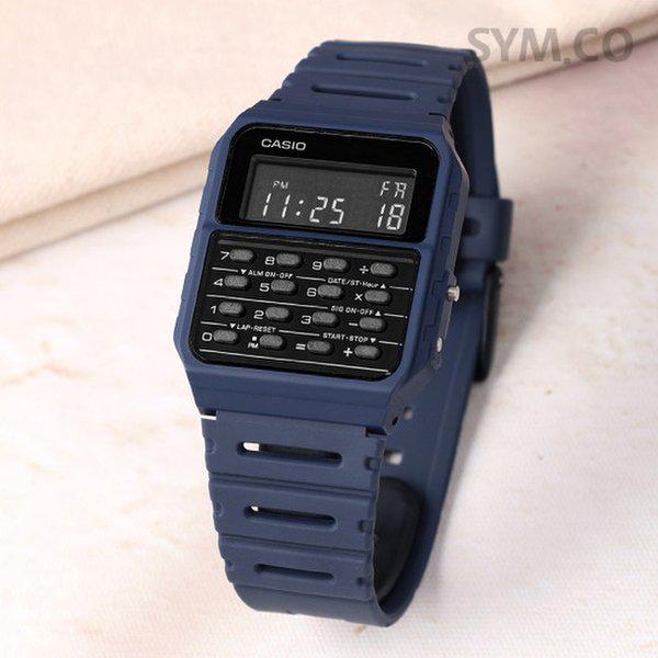 CA-53WF-2B データバンク レトロ デジタル電卓 男女共用 ウレタン時計 d