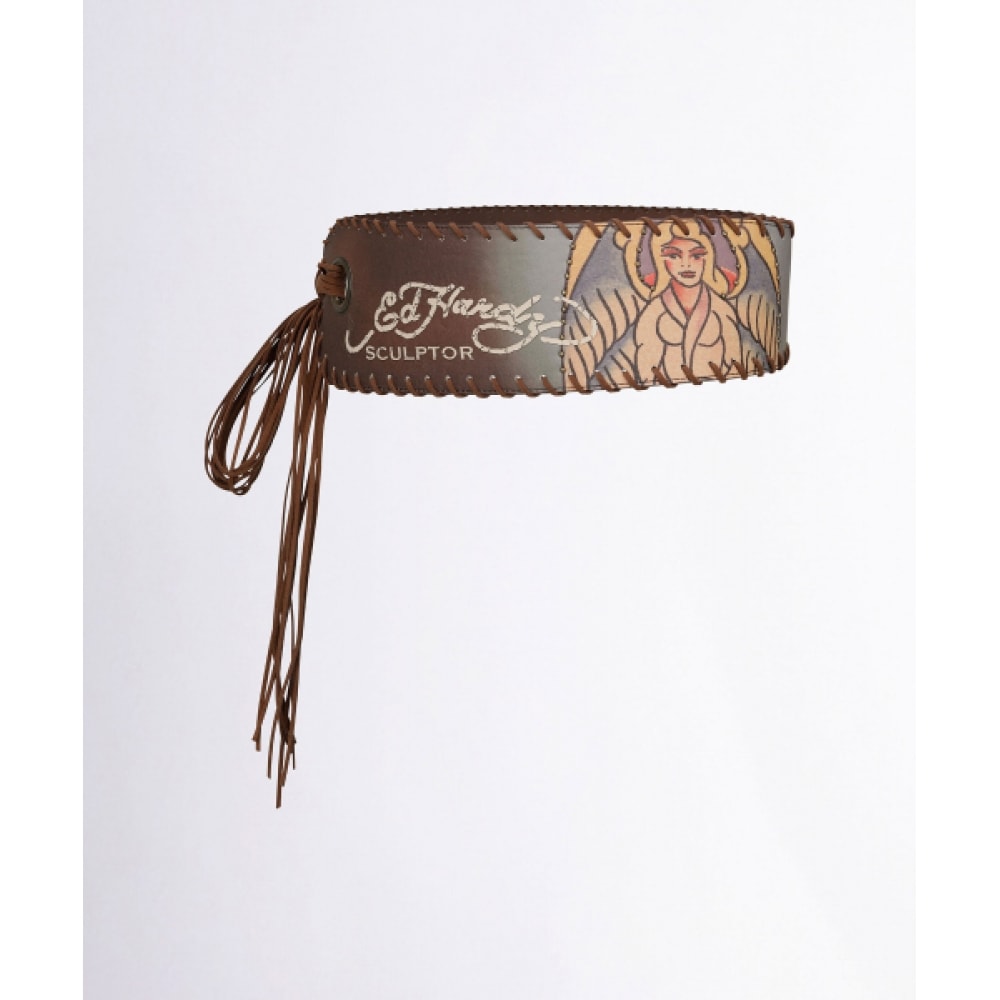 SCULPTOR [スカルプター X エド・ハーディ] フェイクレザーエンジェルベルトマホガニー