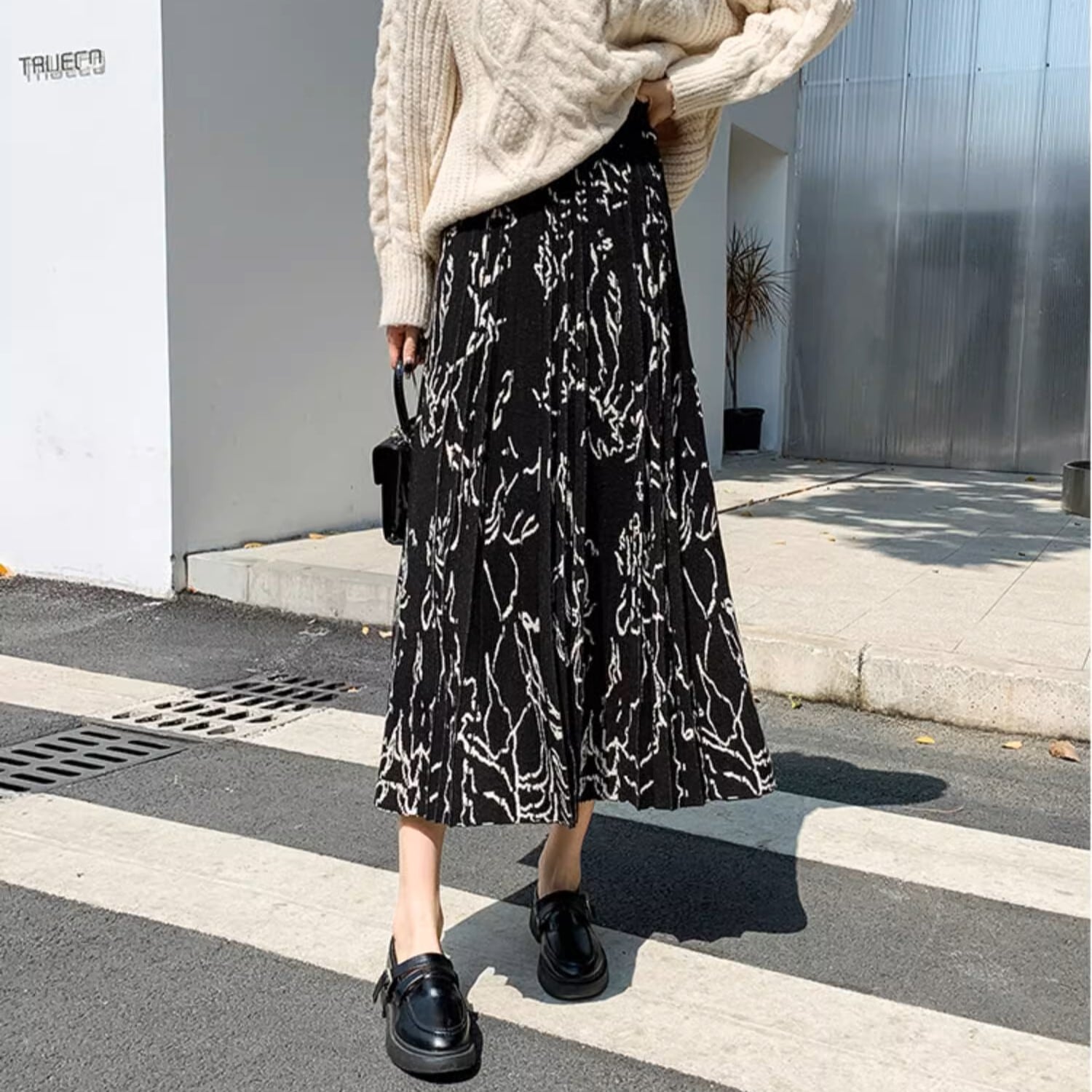 レディース スカート ニット ニットスカート プリーツスカート フレアスカート ロングスカート 膝下 Aライン ウエストゴム 伸縮性 薄手 かわいい 大人可愛い きれいめ 上品 おしゃれ レトロ