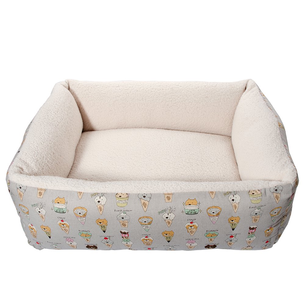 ふんわりあたたか　にゃんこのソファー　アイスにゃんこ柄　ハンドメイド　ＣＲＣ30―55―15―10―00