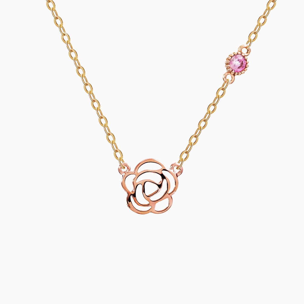 14K 18K ラブリーローズネックレス