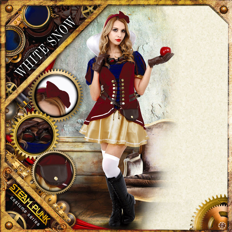 コスプレ 仮装 STEAMPUNK White Snow(ホワイトスノー) 【 パーティーグッズ 大人用 おとぎ話 ハロウィン 衣装 童話 スチームパンク レディース 余興 コスチューム 白雪姫 女性