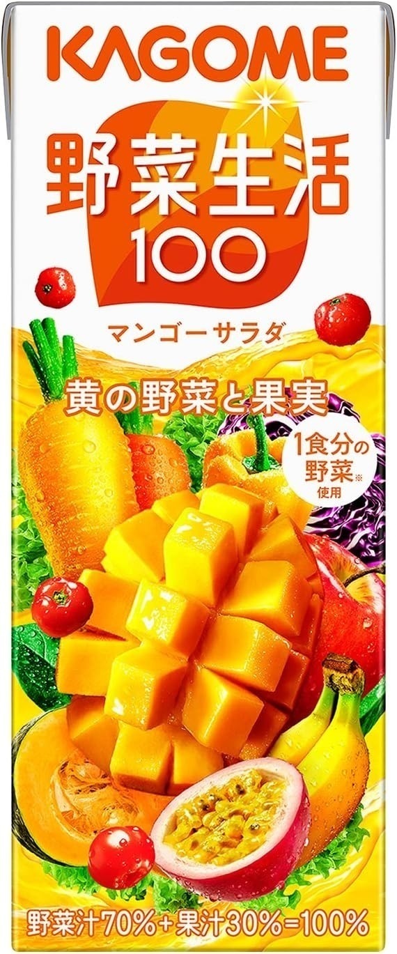 KAGOME カゴメ 野菜生活100 マンゴーサラダ 200ml4ケース/96本
