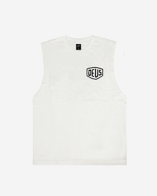 【DEUS EX MACHINA】 SEOUL COLLEGE SLEEVELESS : WHITE