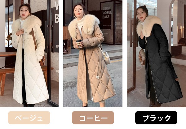 アウターダウンジャケットコート冬 ロング丈 女の子 冬服 長袖 ファー コート ダウンコート レディース ロングコート かわいい ダウンジャケット ダウン アウター ファー 着痩せ 寒さ 防寒 厚
