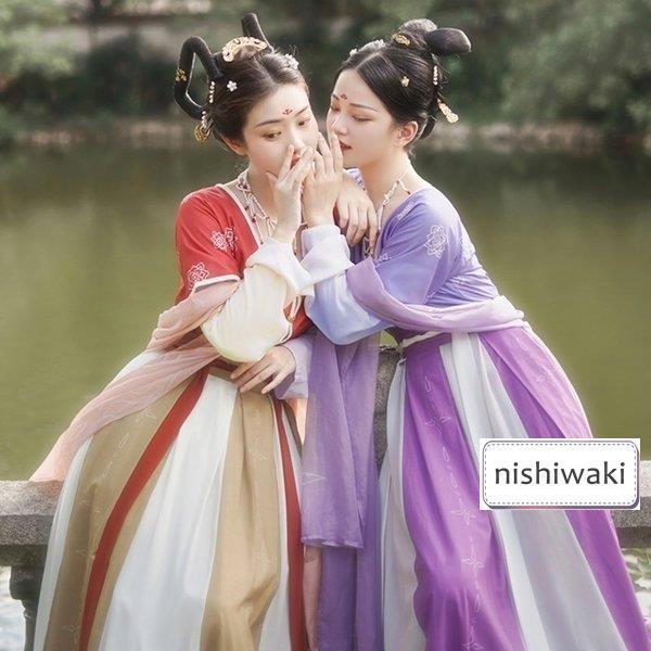 中国古風 女性 チャイナドレス 唐装 撮影 チャイナ服 中華服 中国服 中国漢服 ロングドレス コスプレ ワンピース 中国古代衣装 ステージ おしゃれ 漢服仙女