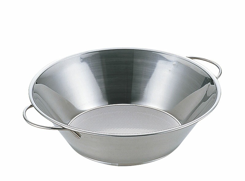 （まとめ買い）三宝産業 油こし 両手ハンドル（パンチ網仕様）21.5cm [x3]