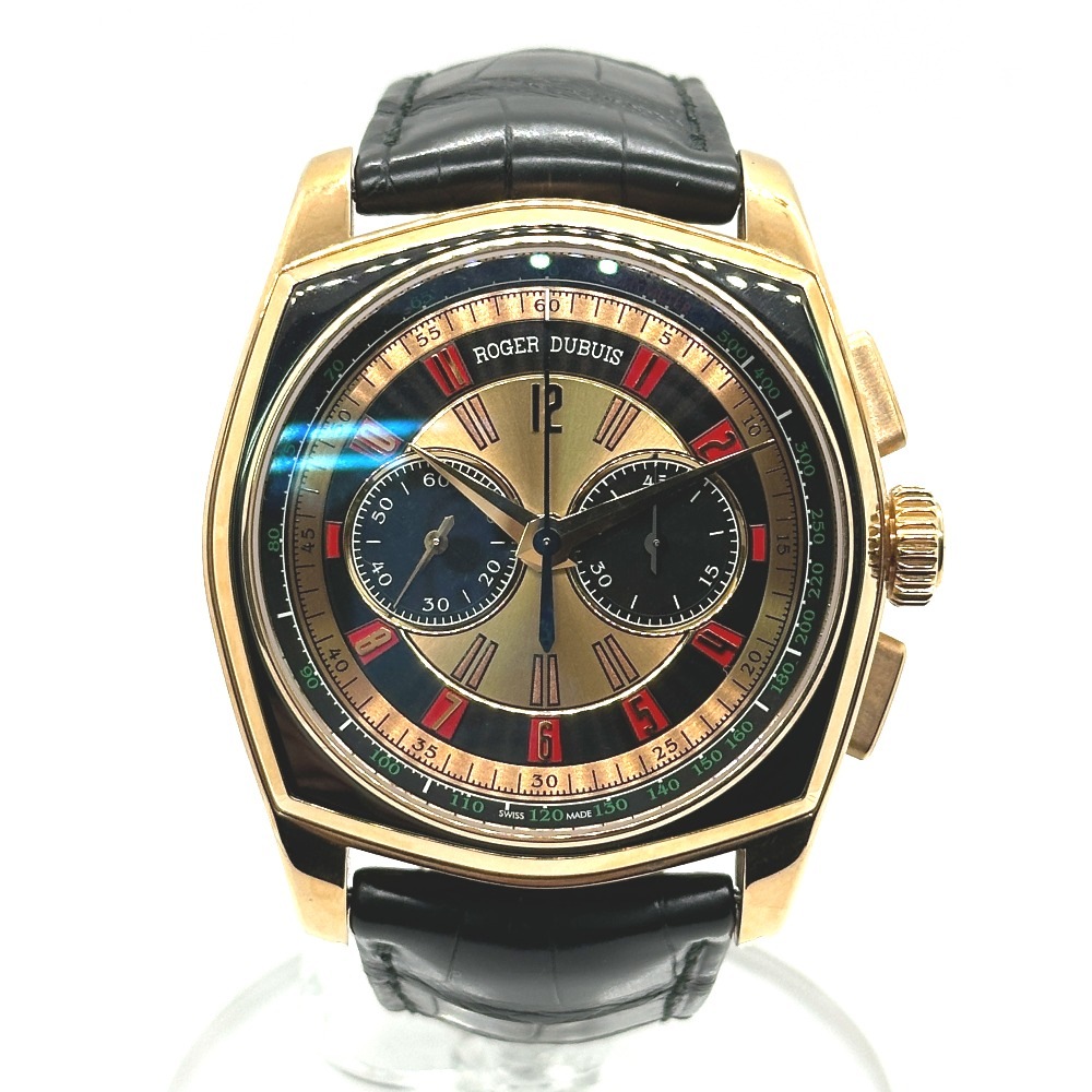 ROGER DUBUIS ロジェ・デュブイ 腕時計 ビッグナンバー モネガスク 自動巻き クロノ K18 ローズゴールド