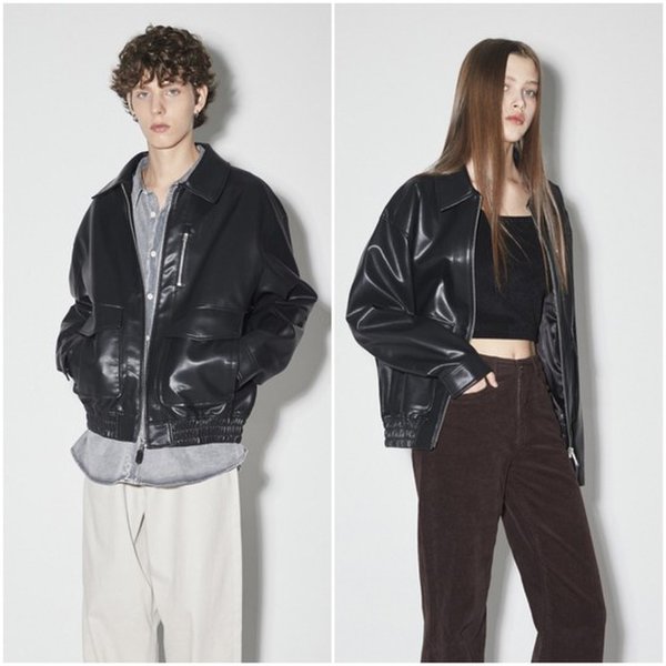 人気の共用レザーカラーブルゾンジャケット_US