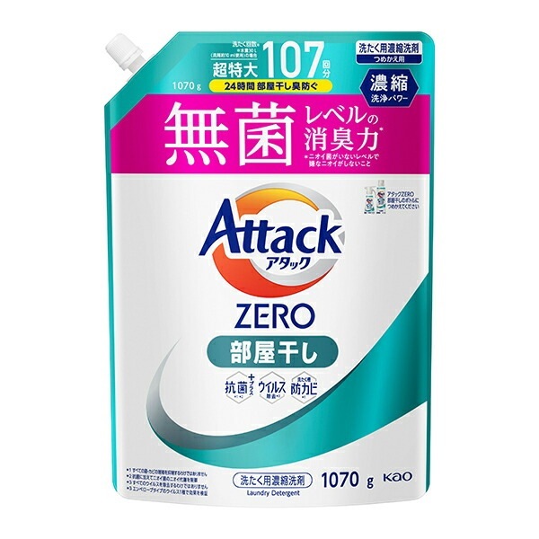 アタックＺＥＲＯ　部屋干し　つめかえ用 1070g×6個入り 　花王