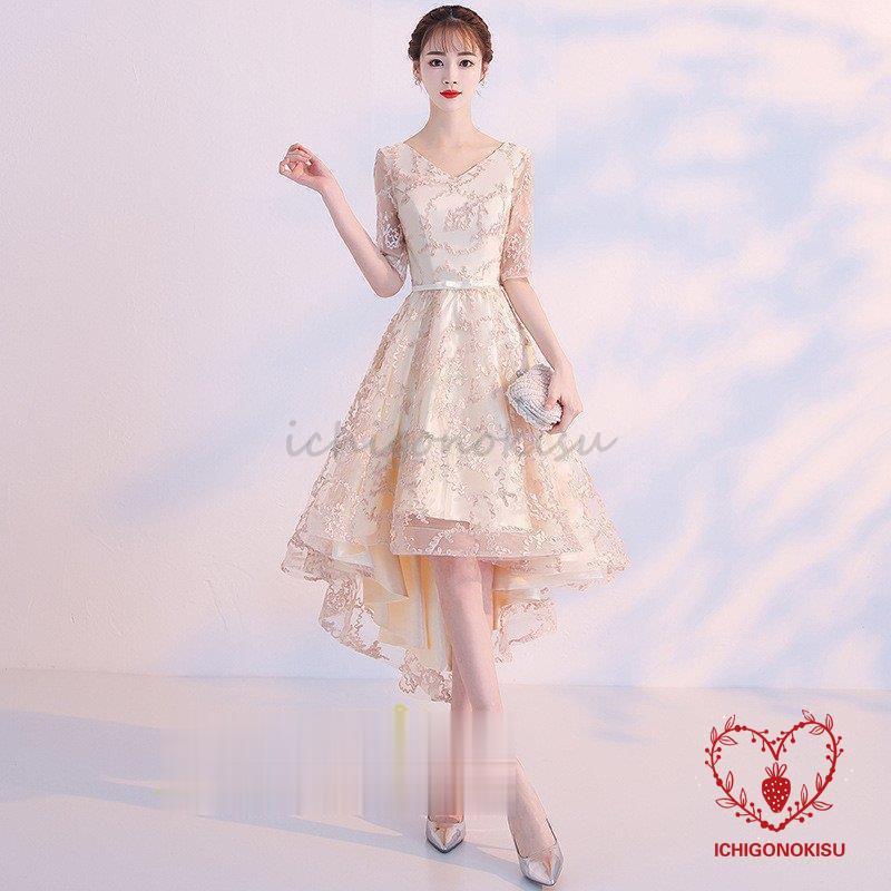 パーティードレス ワンピース 結婚式 披露宴 卒業式 入学式 発表会 二次会 フォーマル 20代 30代 40代 大人 レディース ミディアム丈 ひざ丈 きれいめ 2タイプ