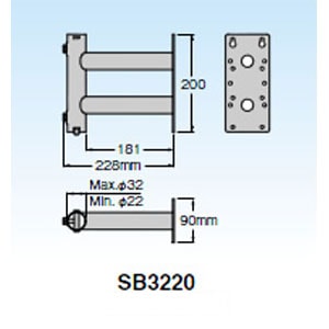 マスプロ SB3220 サイドベース UHFアンテナ＋BS・CSアンテナ設置用 SB3220