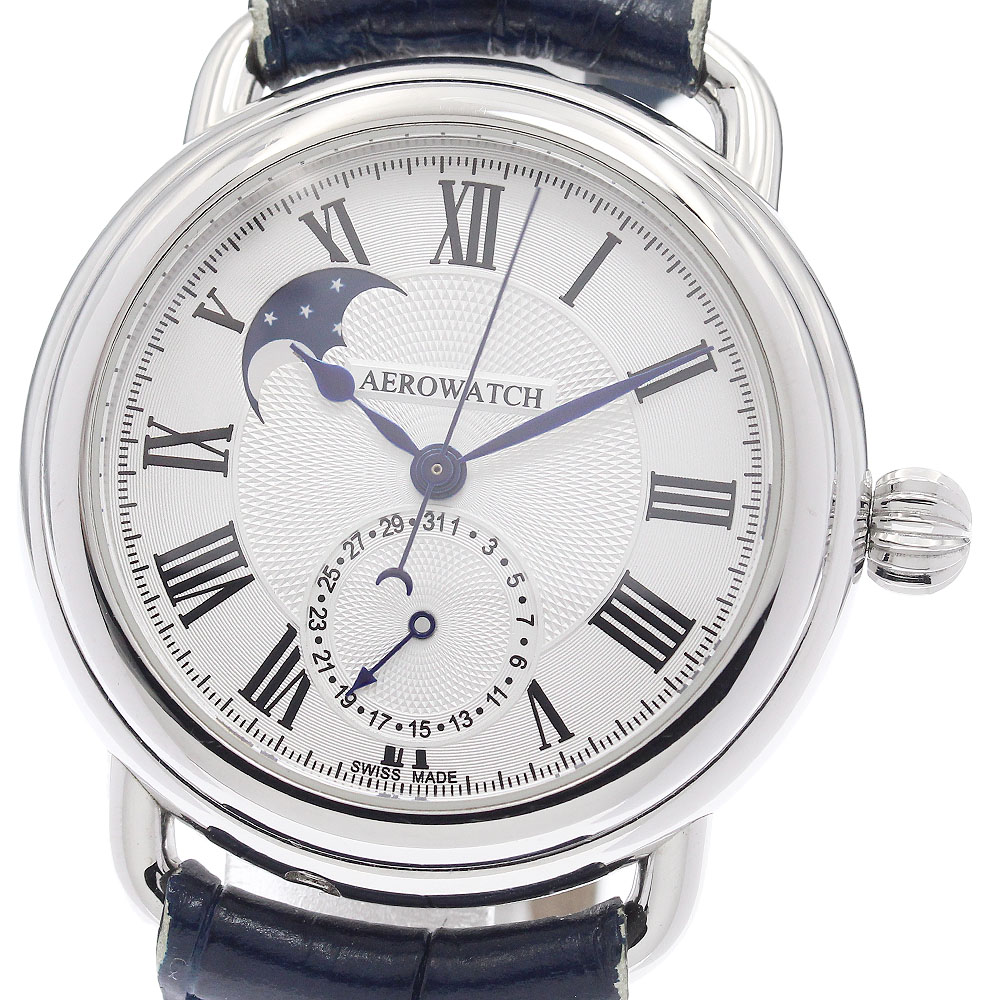 アエロウォッチ AEROWATCH 74969 AA01 1942 ムーンフェイズ デイト 自動巻き メンズ _948638【中古】
