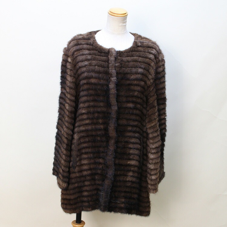 ミンク テール 編み込み ファー コート 送料無料 レディース ギフト プレゼント