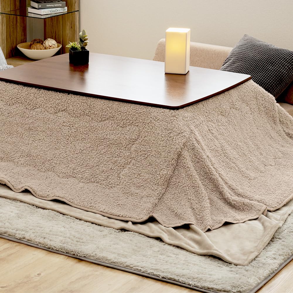 [アイリスプラザ] こたつ掛布団 グレージュ [適応こたつ天板]最大80×120cm