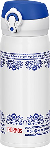 色：ブルーホワイト サーモス 水筒 真空断熱ケータイマグ ワンタッチオープンタイプ 0.4L ブルー