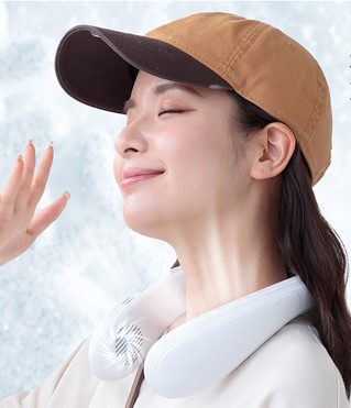 ネッククーラー 羽なし 冷却プレート 背中送風 大容量バッテリー ネックファン 首掛け扇風機 3段 sg188 MHC ホワイト/ネイビー 8,383円