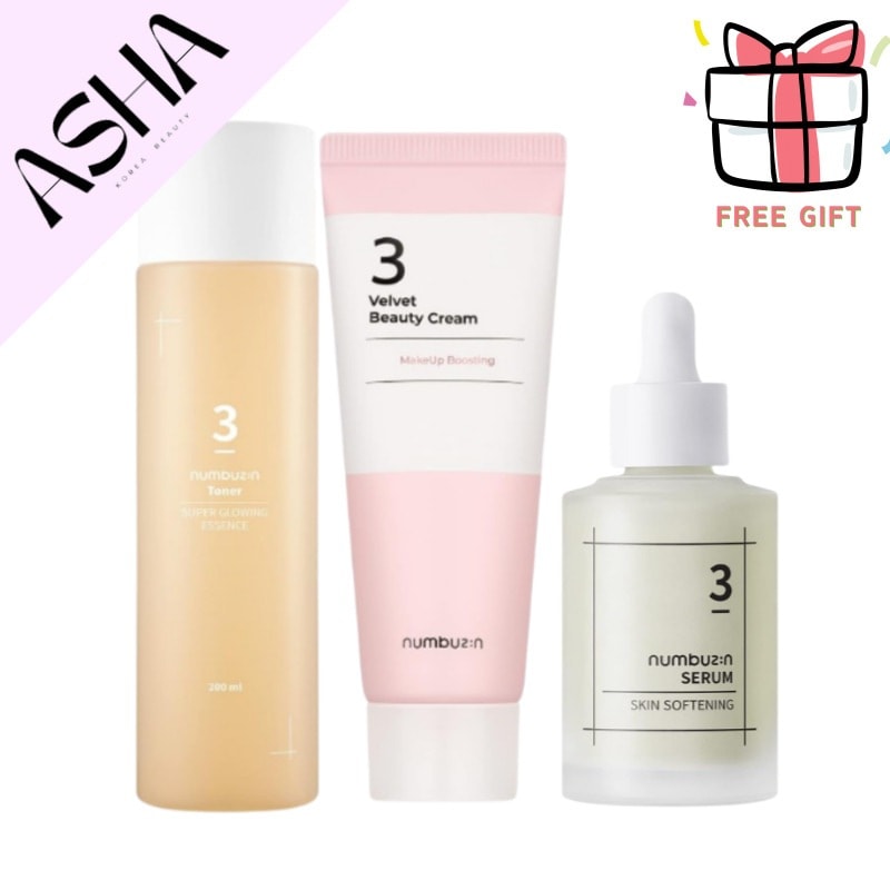 3番 結果たっぷり エッセンス トナー 200ml+3番 シルクビューティークリーム, 60mL+3番 すべすべキメケアセラム, 50mL