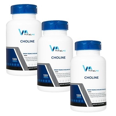 バイタルミー VitalMe 　コリン750mg　120錠　3本　海外直送日時指定不可 7,980円