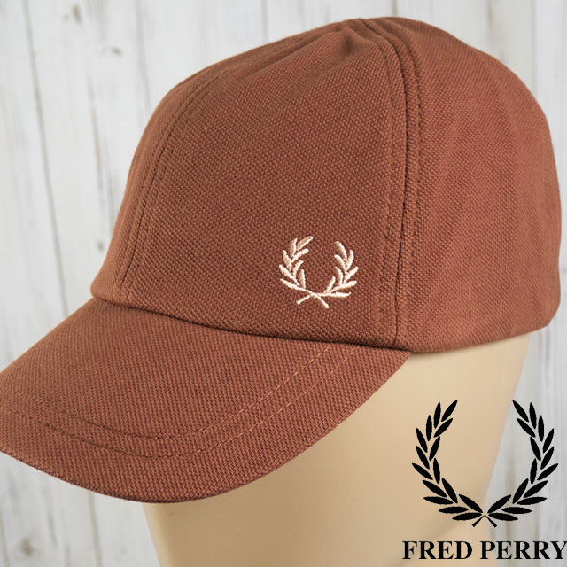 フレッドペリー 帽子 メンズ ピケクラシックキャップ レディース ロゴ 刺繍 コットン100% アパレル HW6726 W52 ウイスキーブラウン 鹿の子 小物 ローレルリース e