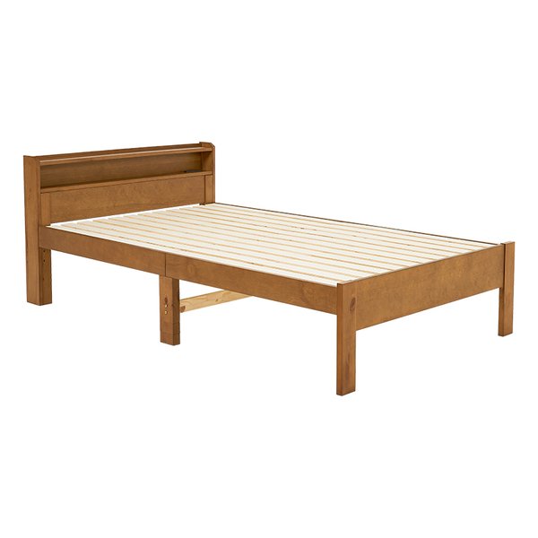 ボンネルコイルマットレス付セミダブルベッド MB-5406SD-LBR+KM-3101